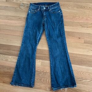 UNIF Blue Flared Denim Jeans, “The Sub Jean”